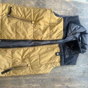 The North Face Tan and Black Puffer Vest